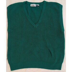 Gitano Men's Vintage Green Acrylic Knit Vest Size 40 Sleeveless Unisex Women